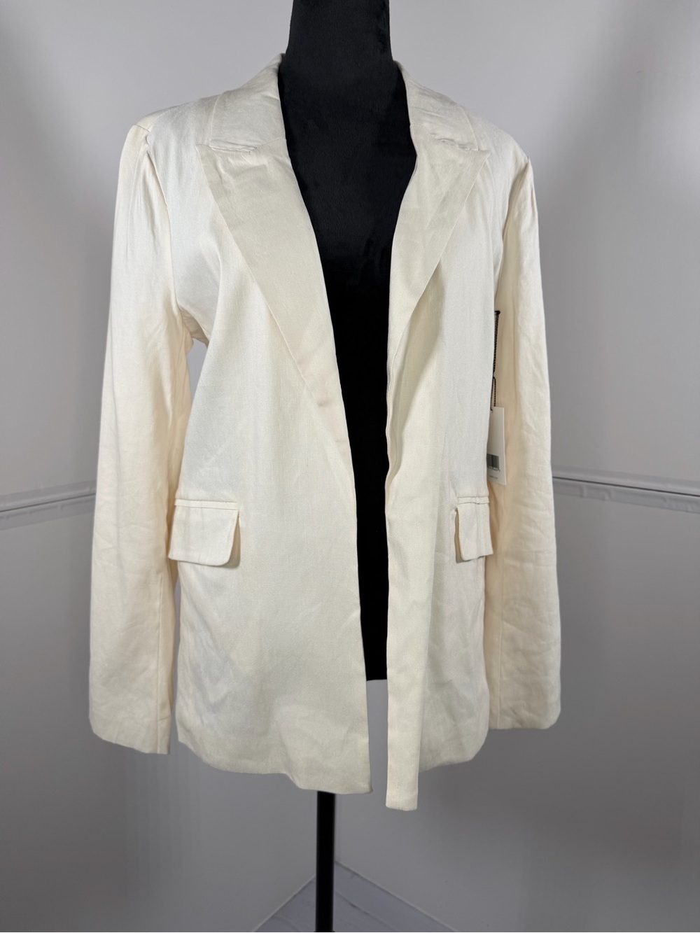 NWT Jason Wu Cream Open Front Blazer Jacket Size Small